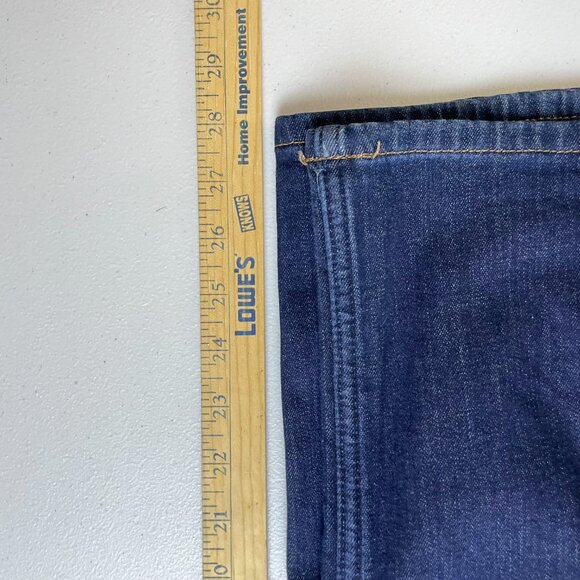 Carhartt Jeans Original Fit Straight Leg Flannel Lined Denim Dark Wash 10 Short - Picture 8 of 9